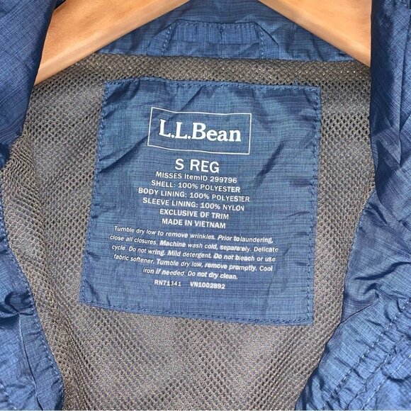 L.L. Bean "Casco Bay' Windbreaker Women's Size Small Blue/Grey Light Jacket NWOT - Picture 6 of 10